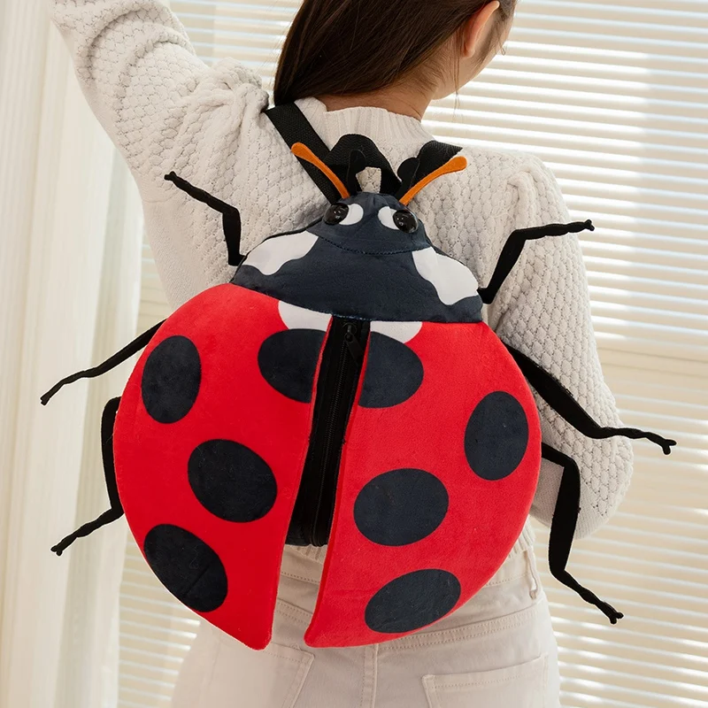 Mochila infantil mariquita y abeja de peluche creativa para niños - imagen 5