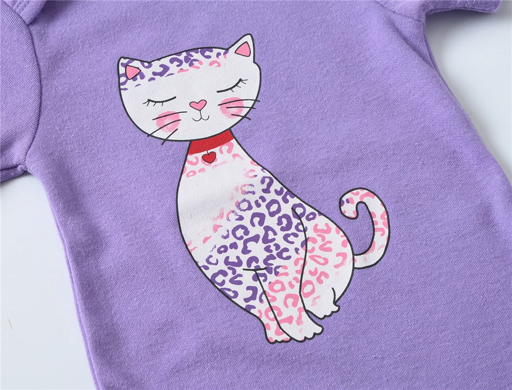 Mono de algodón con estampado de gato para bebé niña verano – Kavkas - imagen 5