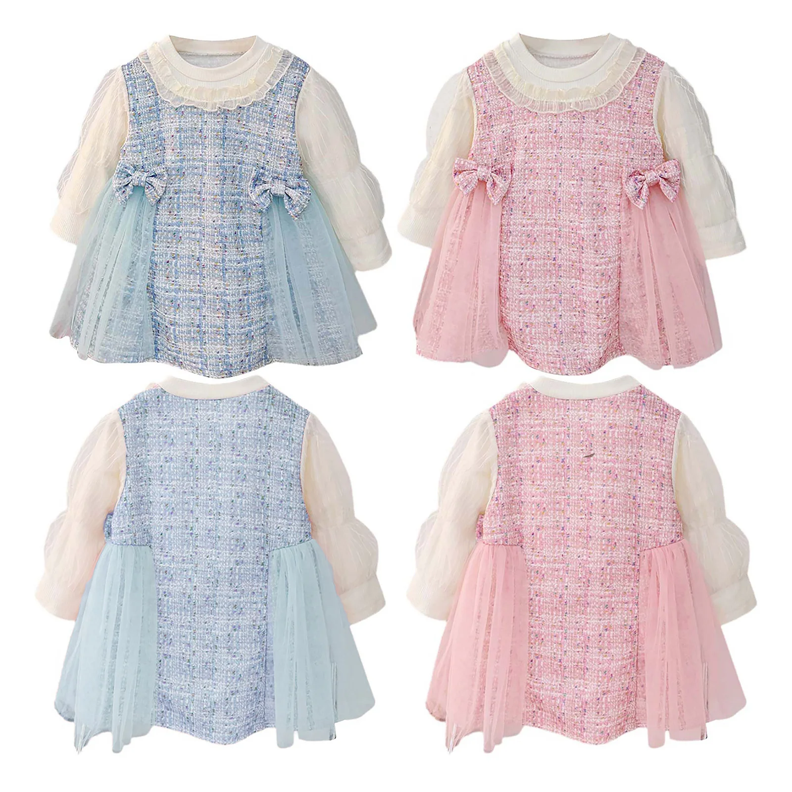 Vestido princesa de tul con lazo y flores 3D