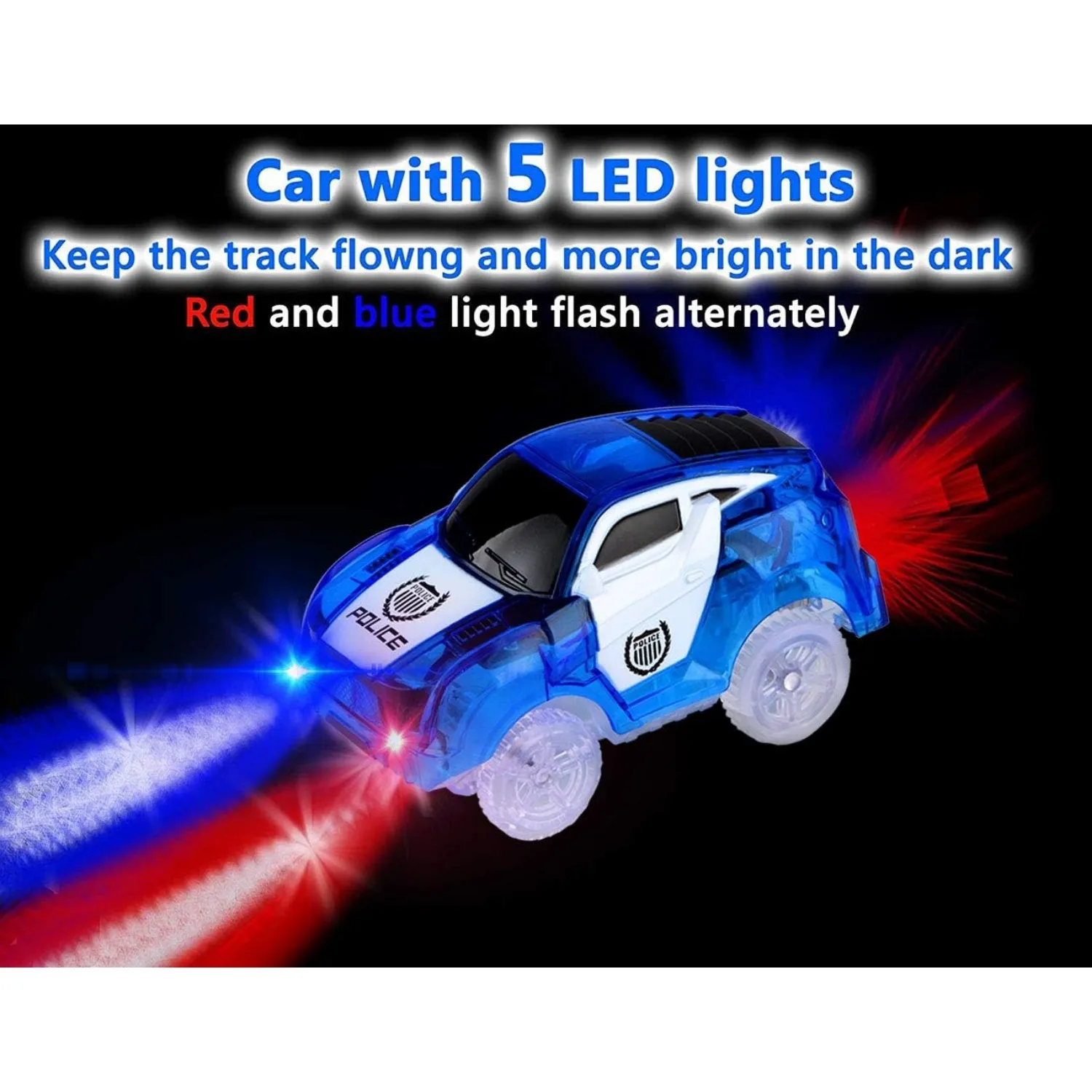 Coches de carrera Flex Track con LED brillante para pistas infantiles - imagen 4