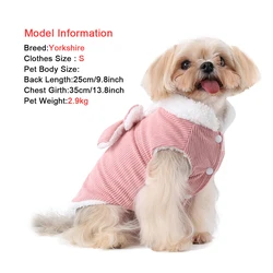 Chaqueta de invierno para perros pequeños y medianos con lazo