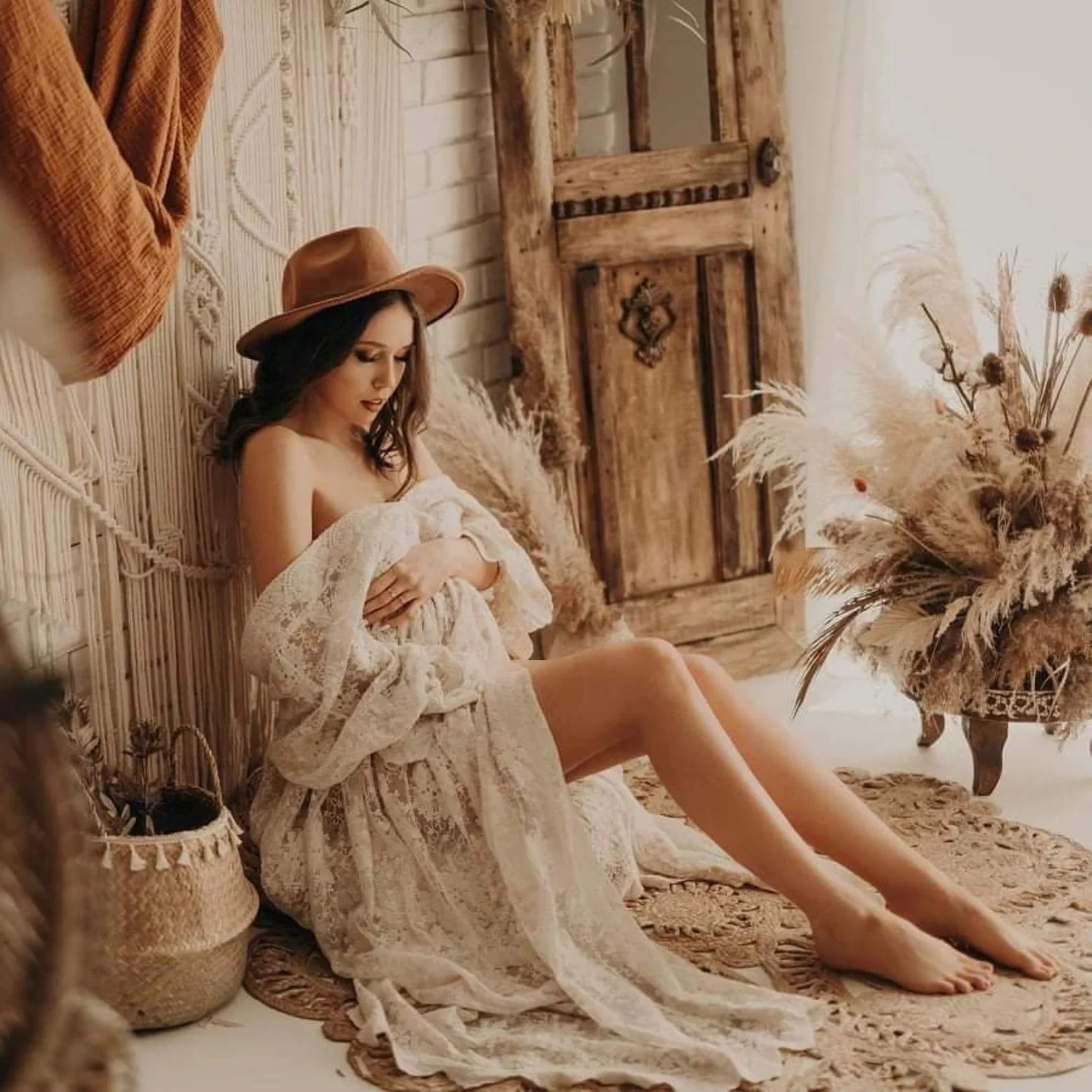 Vestido maxi ideal para fotografía de embarazo