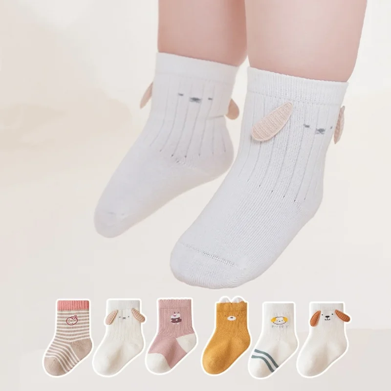 Calcetines para recién nacidos de algodón suave con dibujos
