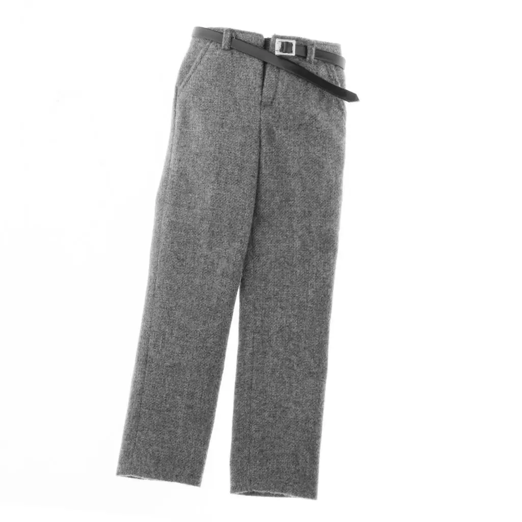 Pantalón clásico 1/6 gris con cinturón