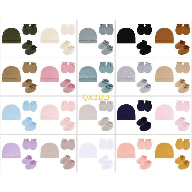 Conjunto de gorro, guantes y cubre pies para bebé