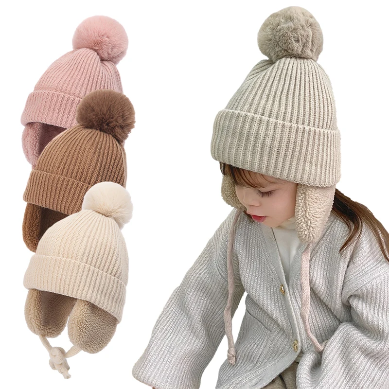 Gorro de lana con pompón grande para niños – Invierno 2-6 años - imagen 4
