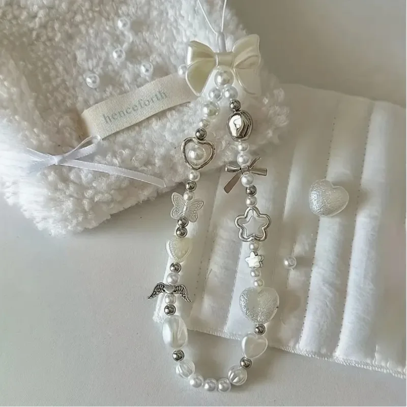 Colgante infantil con cordon y dije floral - lazo blanco barroco - imagen 5