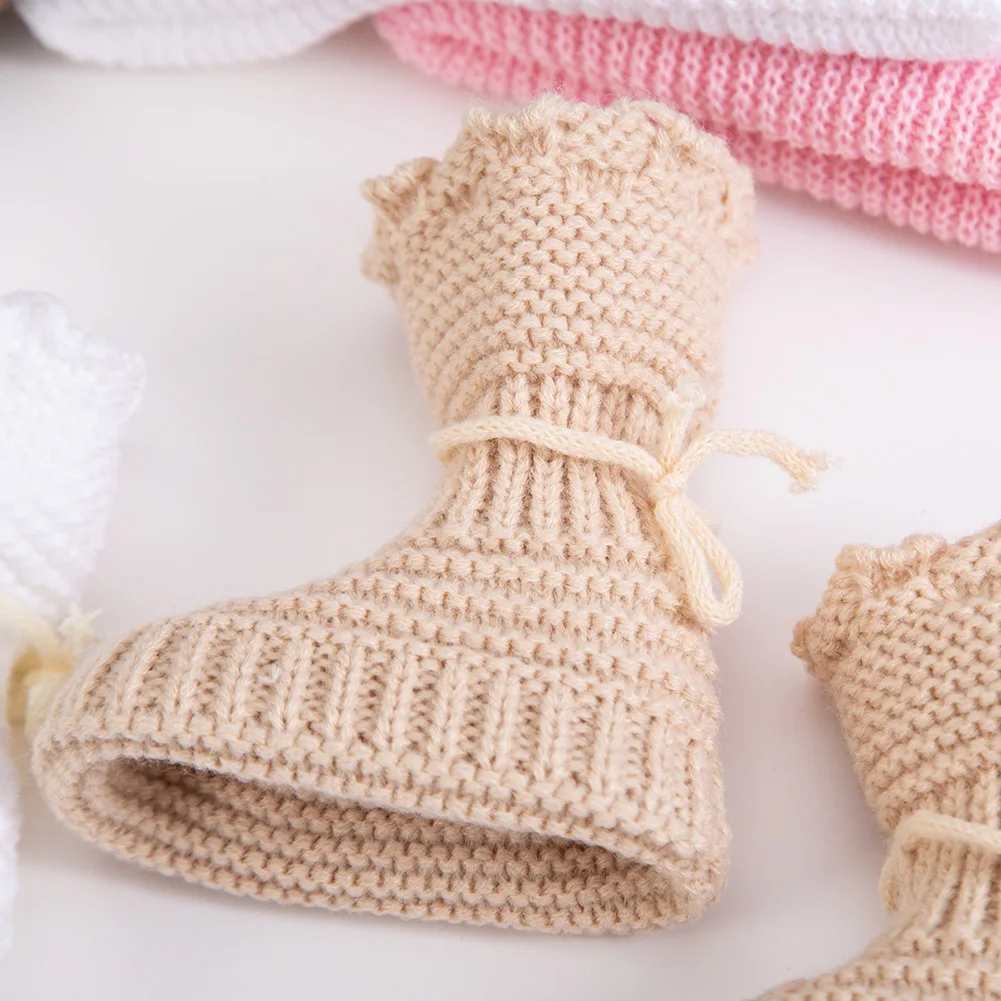 Gorro de punto con pompón para bebé de algodón suave - imagen 4