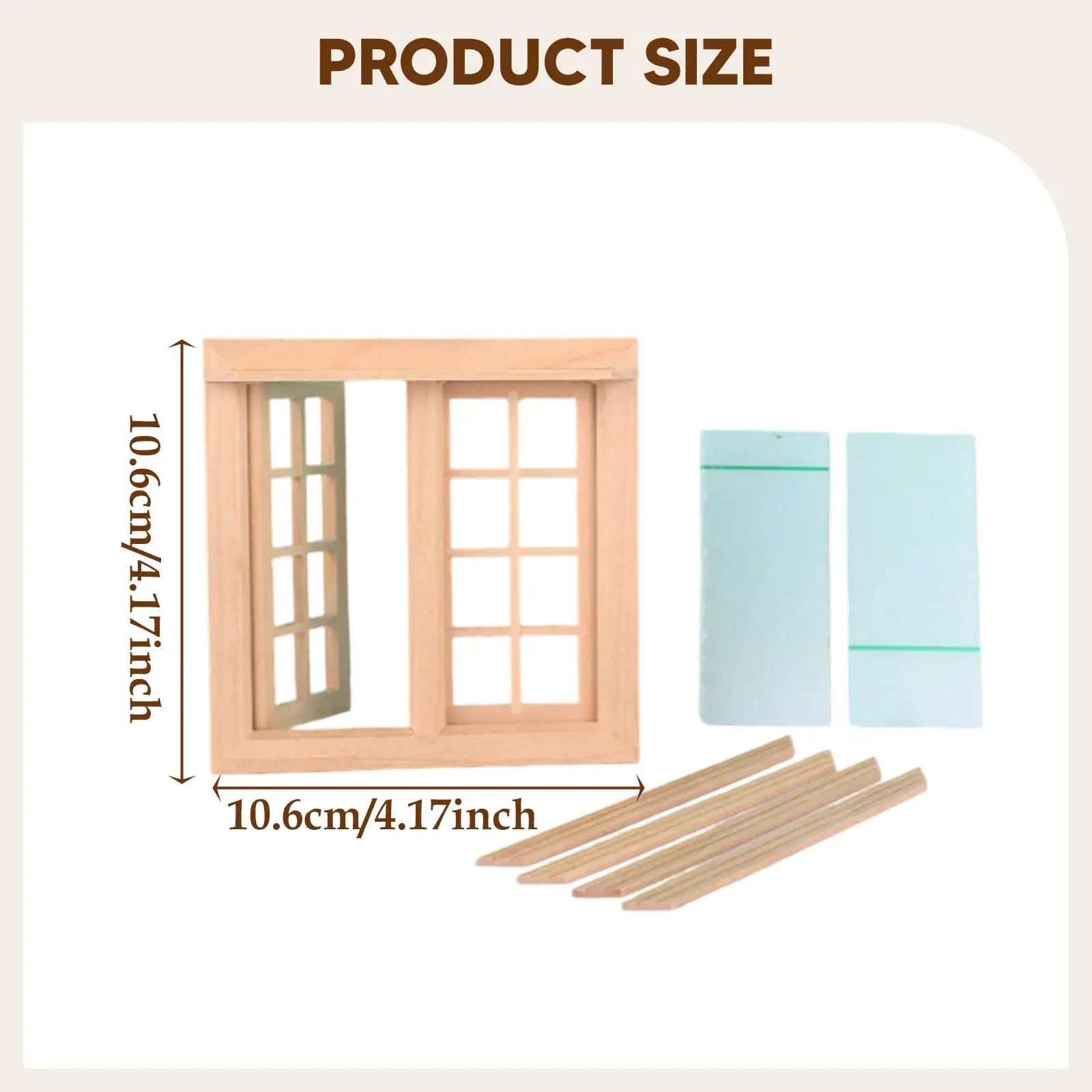 Ventana para casa de muñecas en miniatura – accesorio de simulación - imagen 2