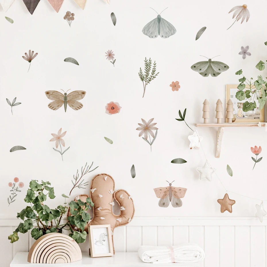 Pegatina de pared infantil mariposas acuarela pastel para niña - imagen 3
