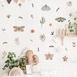 Pegatina de pared infantil mariposas acuarela pastel para niña