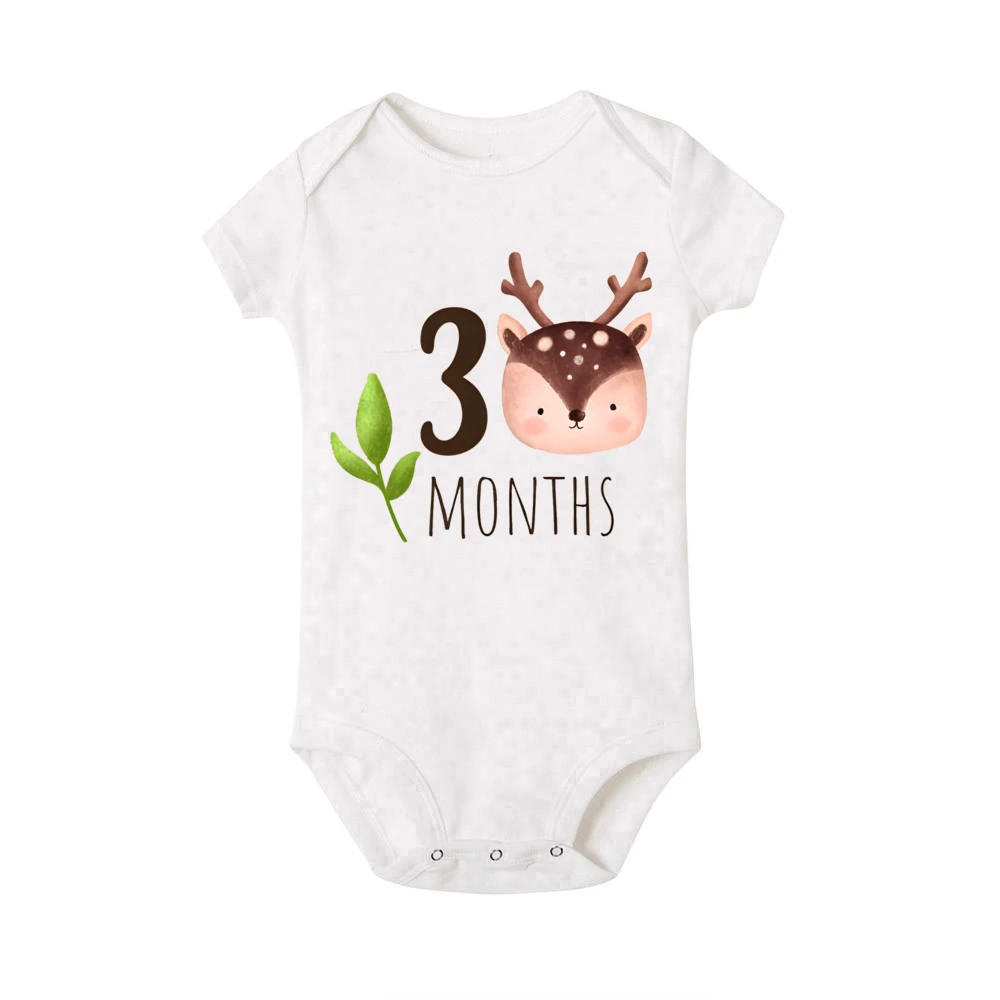 Pijama pelele de bebé con estampado animal para fotos de meses - imagen 2