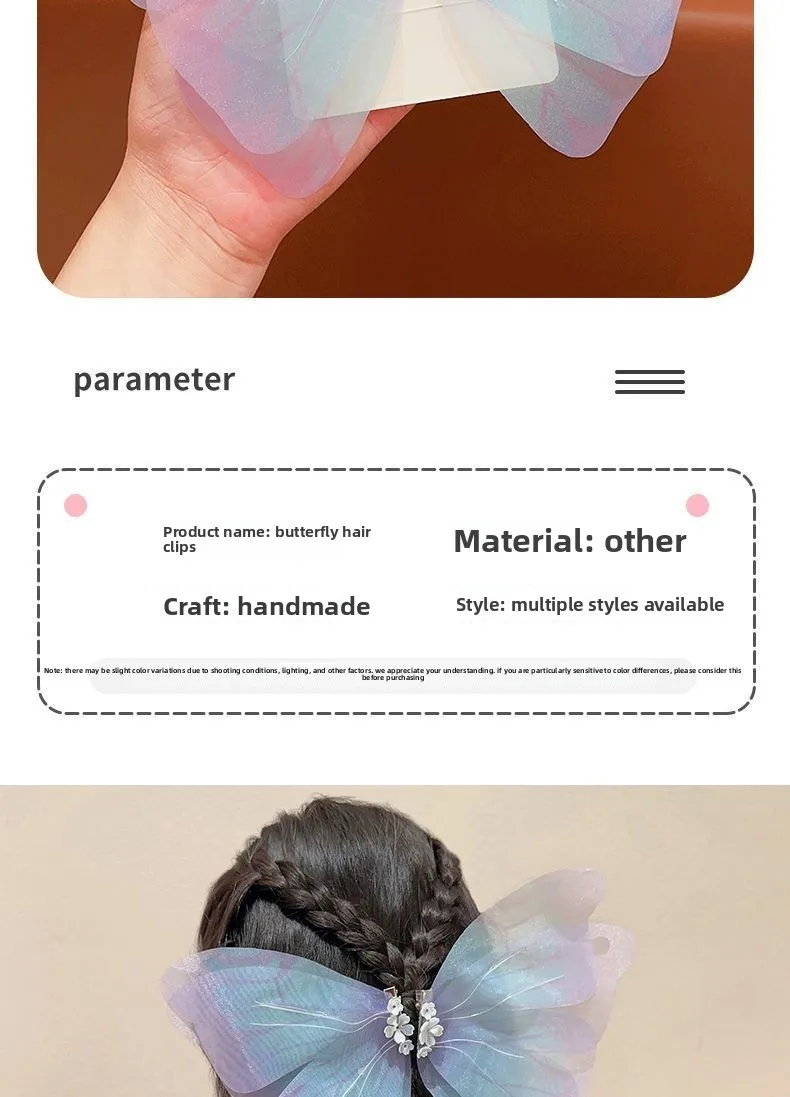 Accesorio elegante estilo mariposa para niñas pequeñas