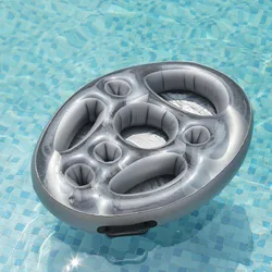 Bandeja de hielo inflable para bebidas festivas con portavasos