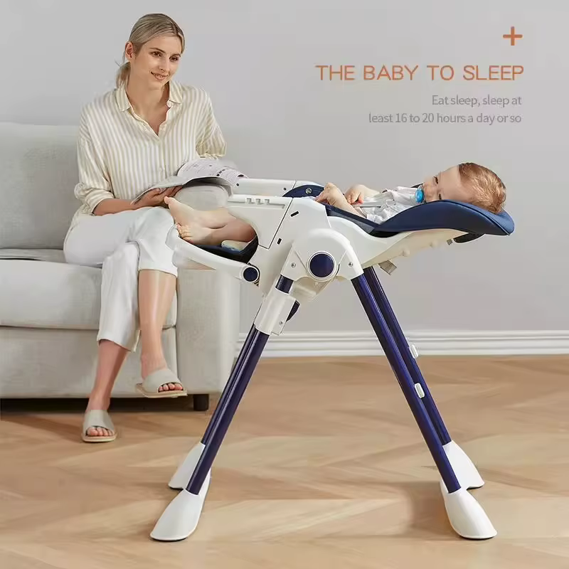 Silla de comedor infantil reclinable multifunción con bandeja - imagen 5