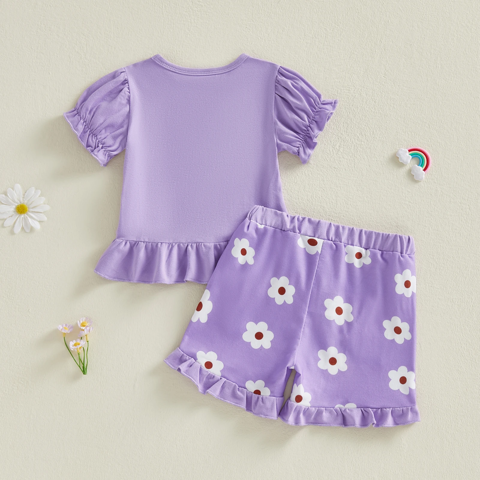 Tregren conjunto de verano para niña con pantalón corto y camiseta