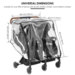 Funda impermeable universal transparente para carrito gemelar
