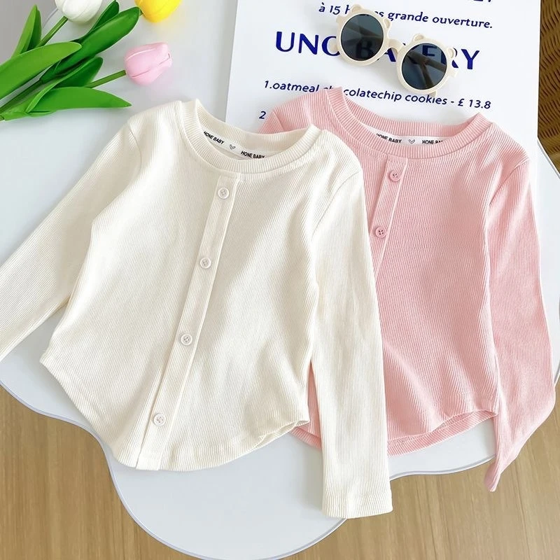 Camiseta interior de manga larga ajustada para niña con botones - imagen 5