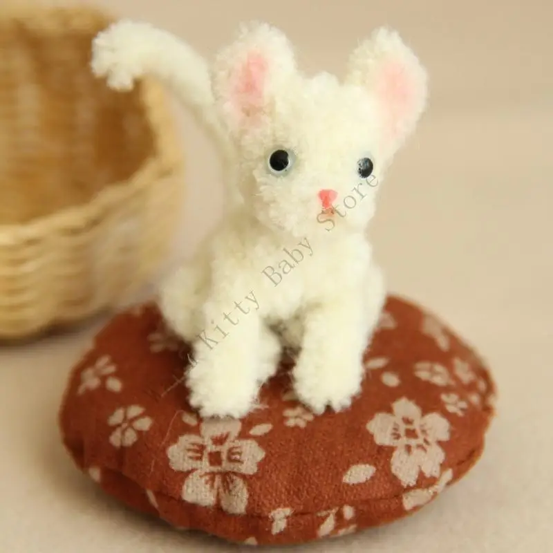 XXFE Casa de muñecas para gatos con cama de ratán y puerta - imagen 2