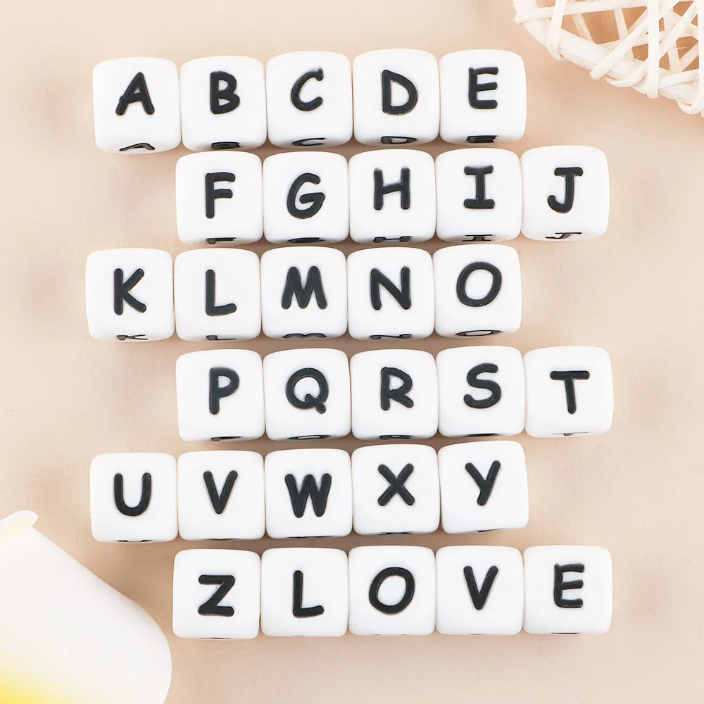 Cuentas de silicona con letras para pulsera infantil - imagen 3