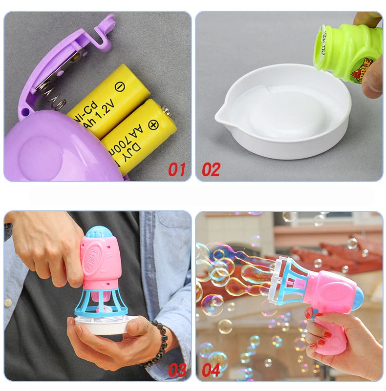 Pistola de burbujas packaging regalo