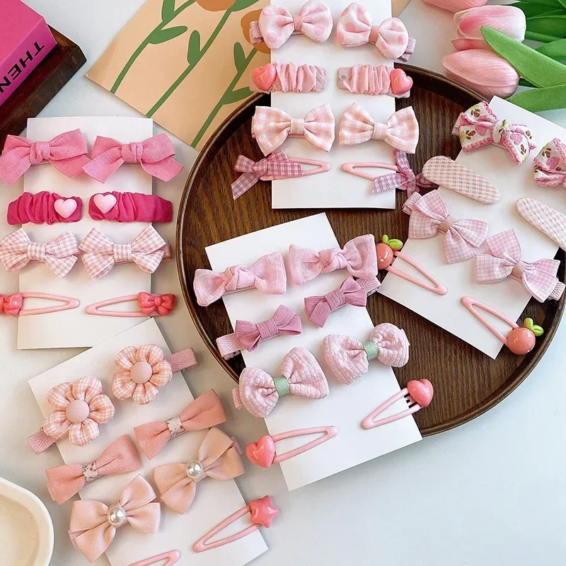 Pasadores para el pelo de bebé con lazo floral rosa - imagen 3