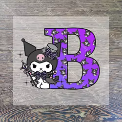 Parche termoadhesivo Kuromi de letras y leopardo para ropa