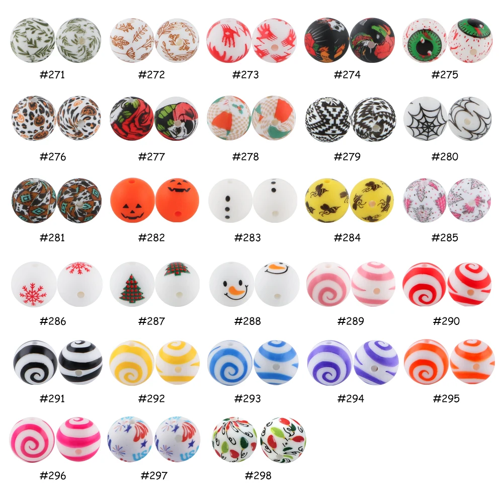 Cuentas de silicona de colores de 15 mm para bisutería infantil DIY - imagen 3