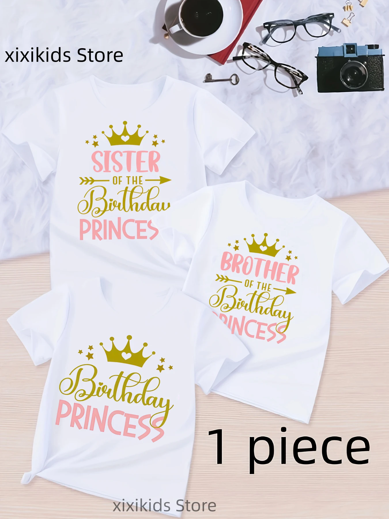 Camiseta niña con corona bordada – Estilo princesita - imagen 3