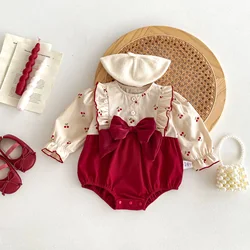MILANCEL Mono bebé niña con lazo - Estampado cereza