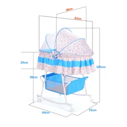 Cuna columpio para bebé con colchón, mosquitera y almohada suave