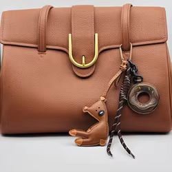 Llavero infantil con encanto de oso vintage tipo rosquilla en piel PU
