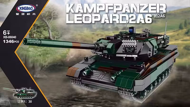 Set de bloques de construcción militares con dos tanques