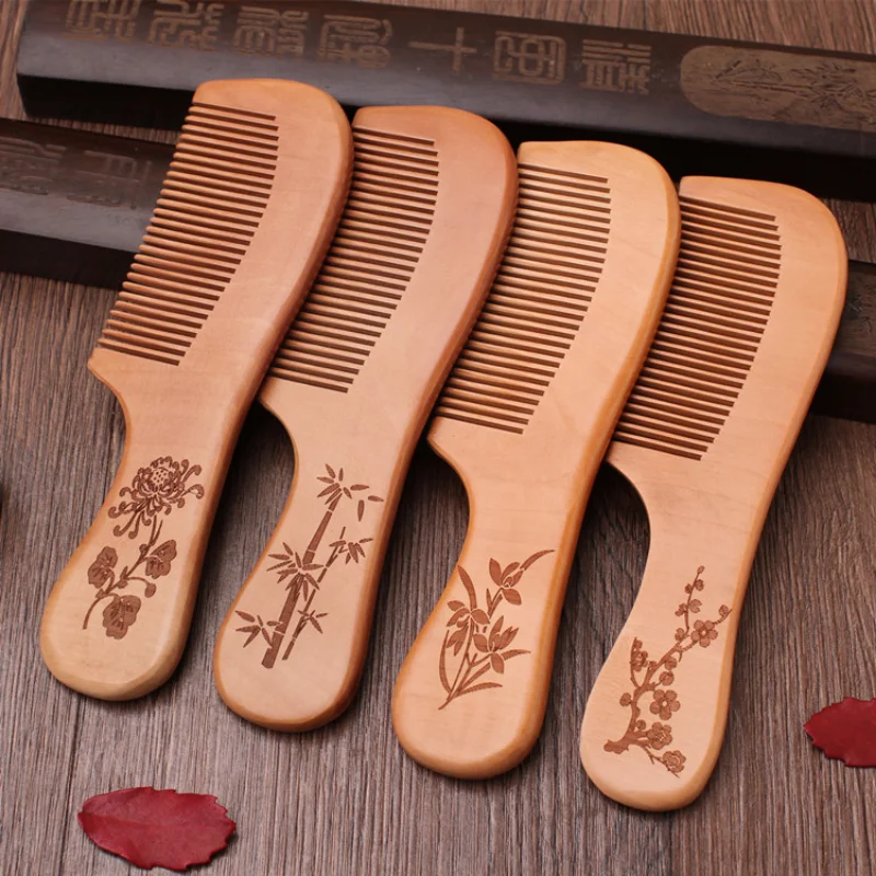 Peine de madera natural para niños antiestático – Cuidados del cabello - imagen 2