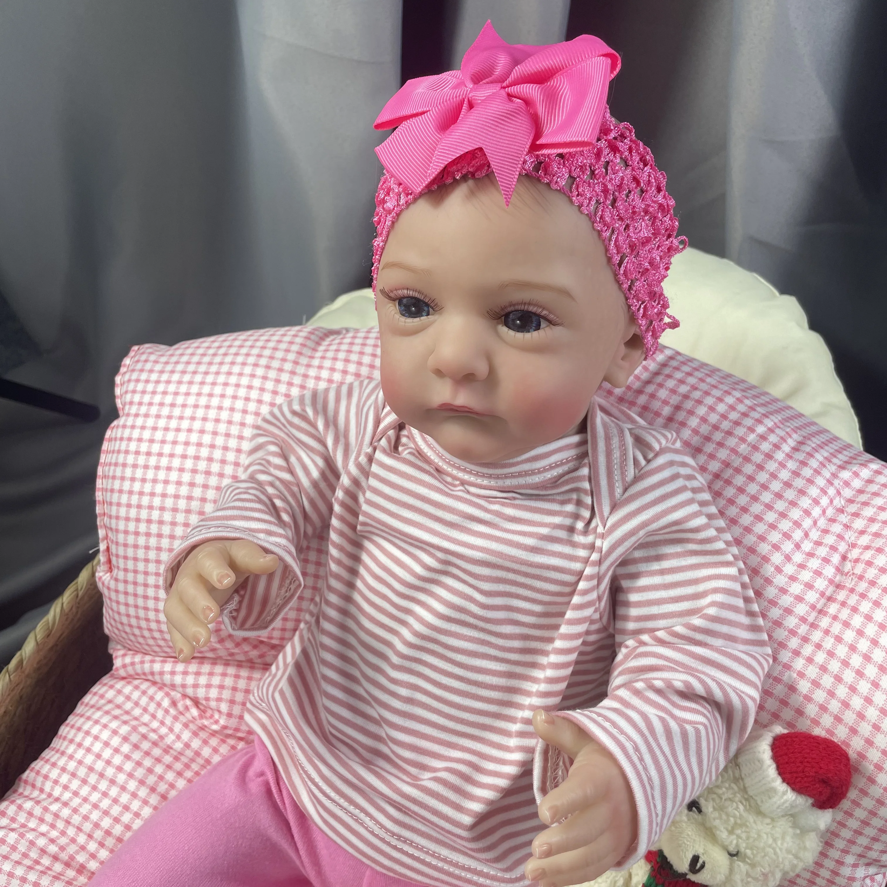 Muñeca Reborn bebé pelo pintado a mano tono piel 3D venas visibles - imagen 4