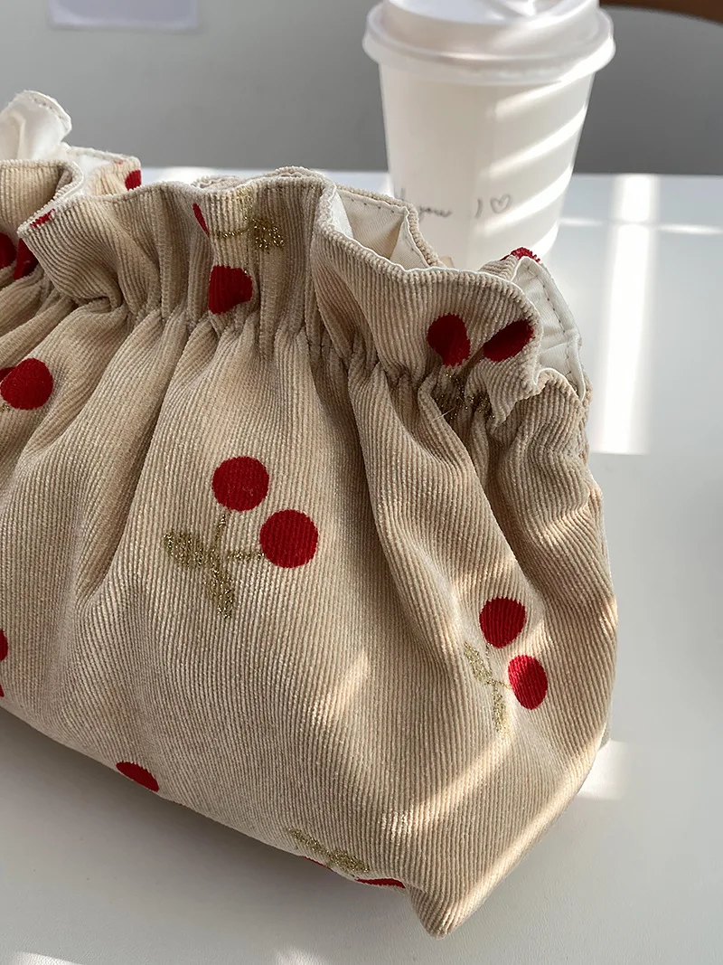 Bolsa de maternidad de pana suave con lazo – Organizer pañales bebé - imagen 3