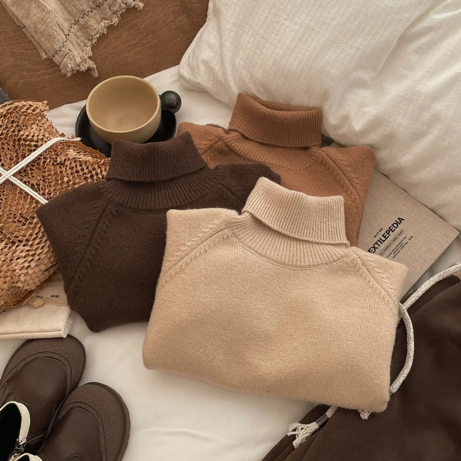 Jersey infantil de cuello alto cálido para invierno, manga larga - imagen 4