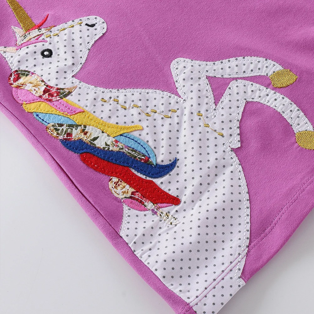DXTON vestido de niña a rayas con aplicación para colegio