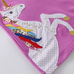 DXTON vestido de niña a rayas con aplicación para colegio