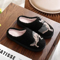 Pantuflas de casa peludas bordadas para invierno – unisex