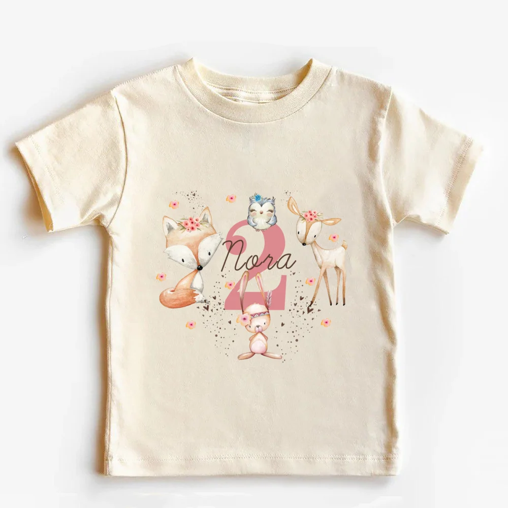 Camiseta infantil con diseño de zorro en el bosque