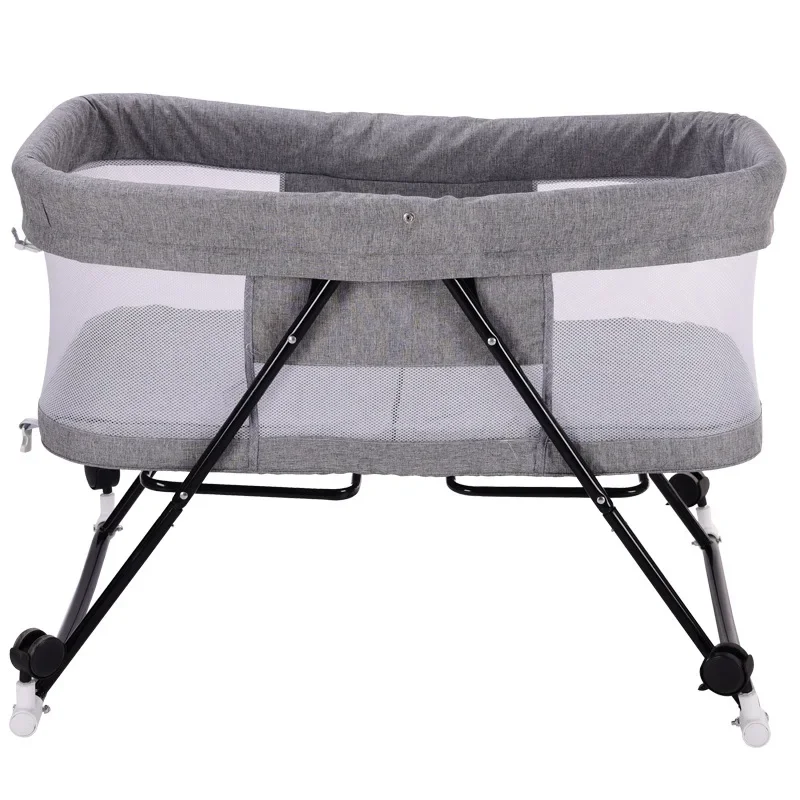 IMBABY Cuna portátil bebé con mosquitera y ruedas plegable - imagen 2