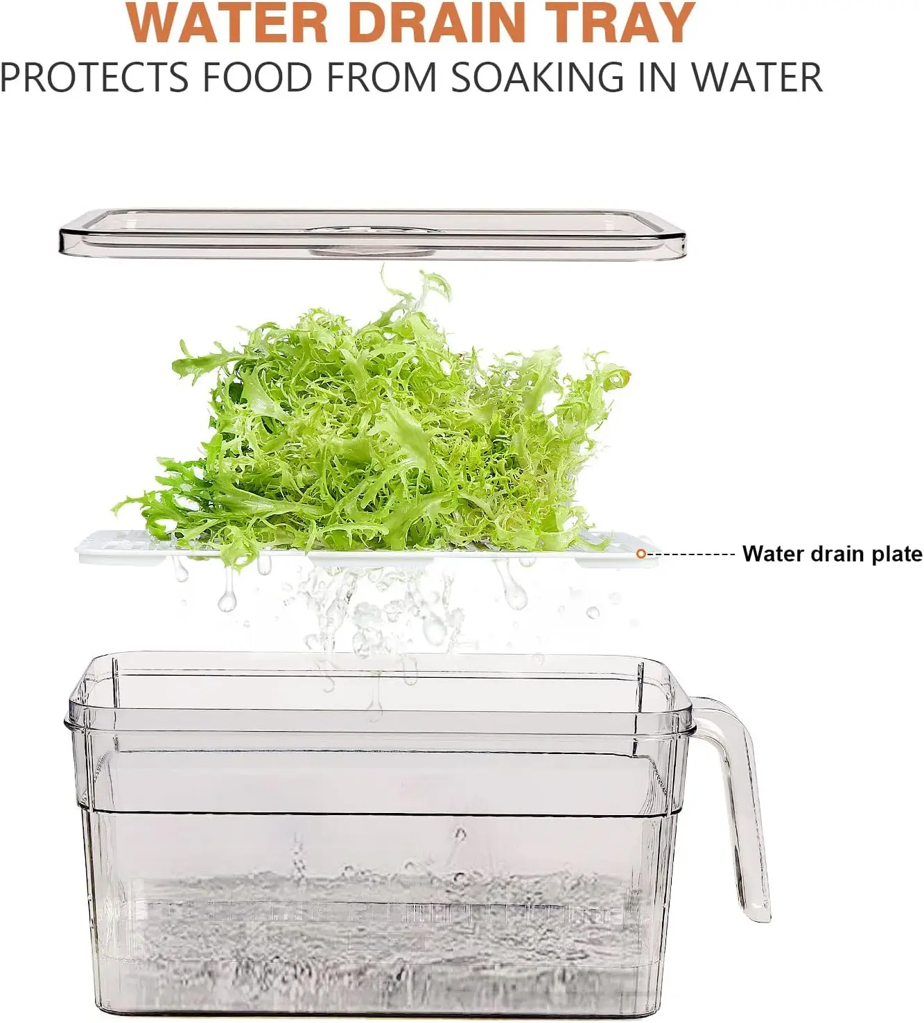 Caja transparente sellada para nevera, organización de alimentos