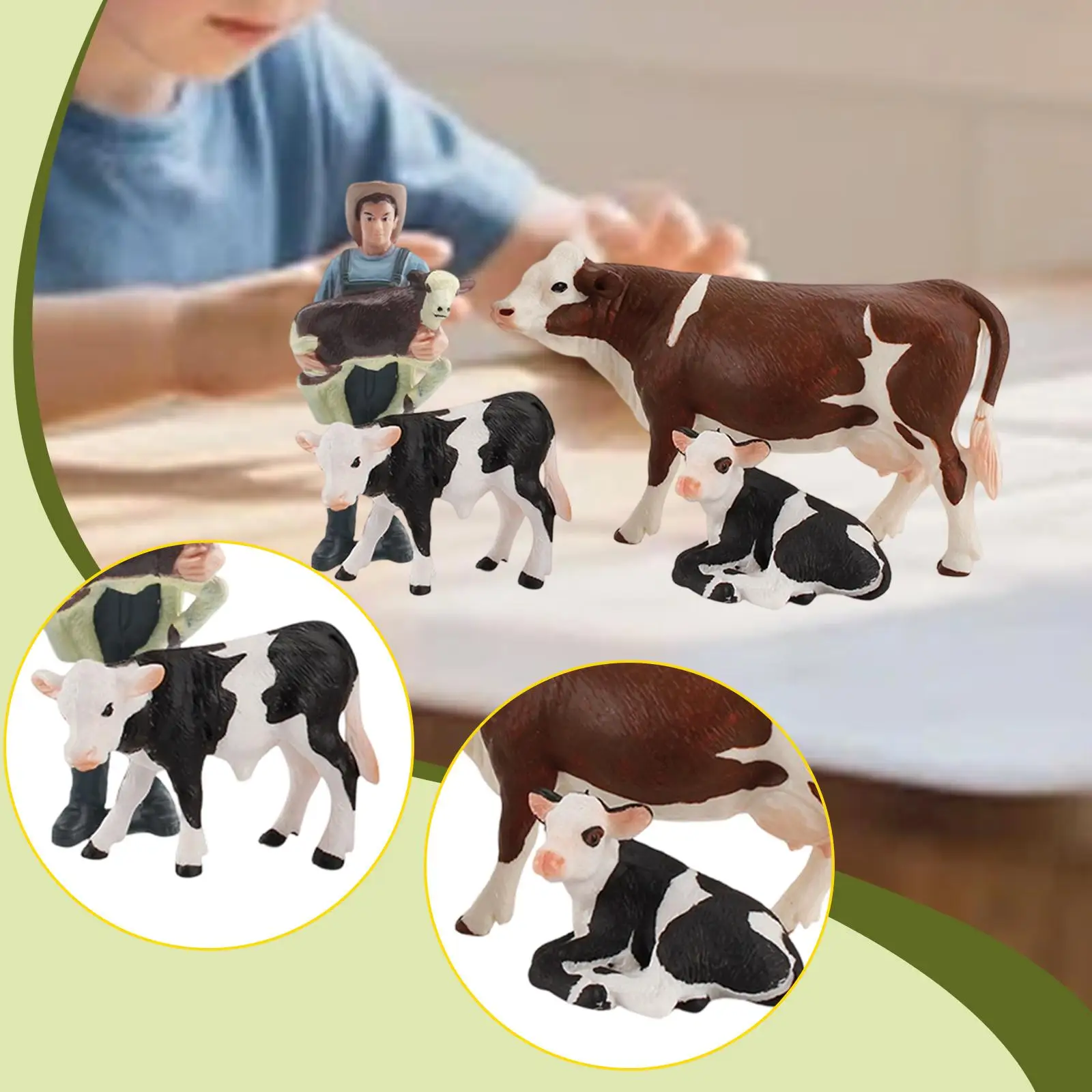 Figura de vaca de granja para micropaisaje educativo - imagen 3