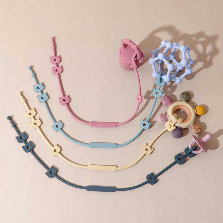 Cadena de chupete con dibujos animados y mordedor para bebé Muslin Life