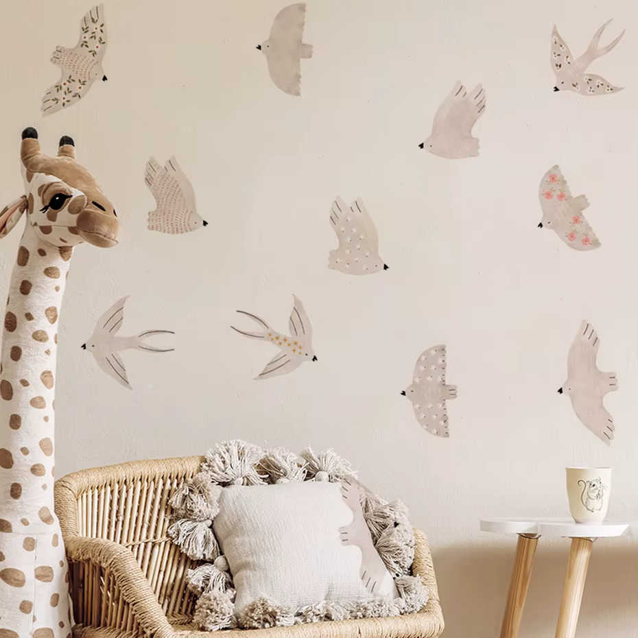 Pegatinas de pared extraíbles de pájaros para decoración infantil