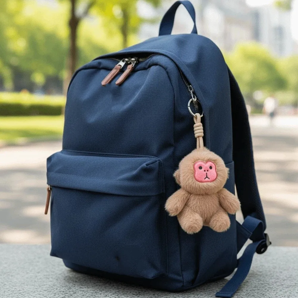 Detalle del peluche mono colgante