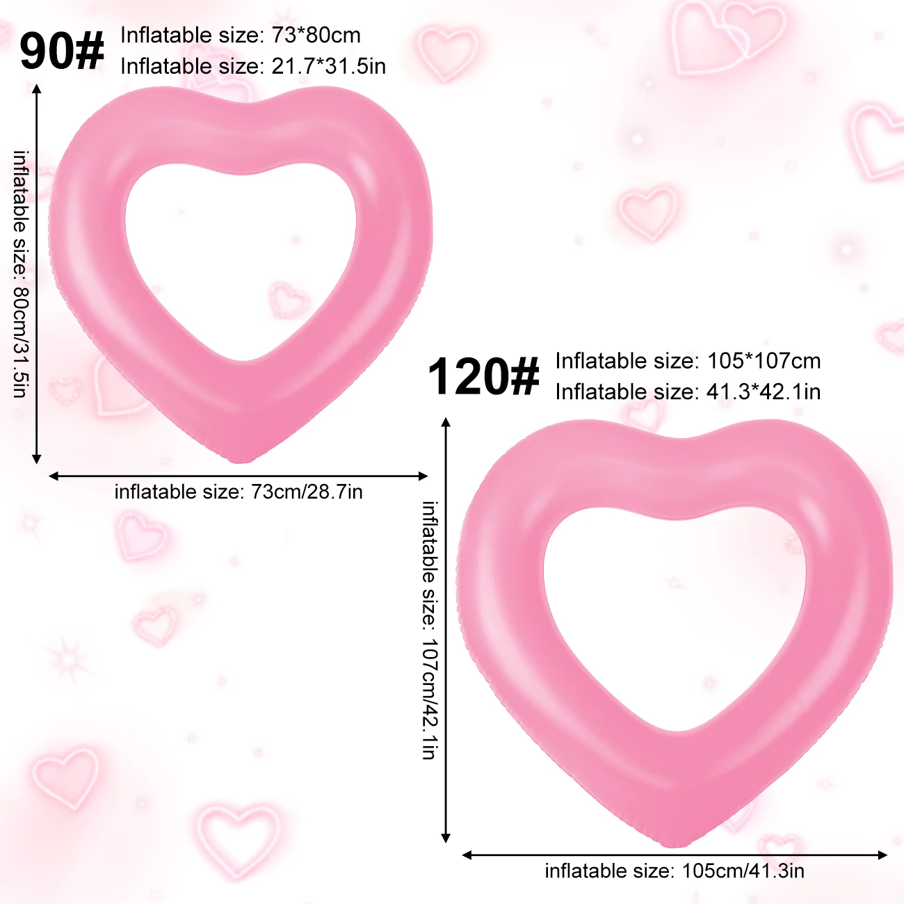 Flotador piscina corazón portátil plegable para adultos