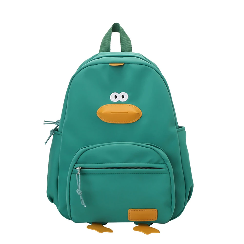 Mochila infantil de lona con pato – crema, ligera para preescolar