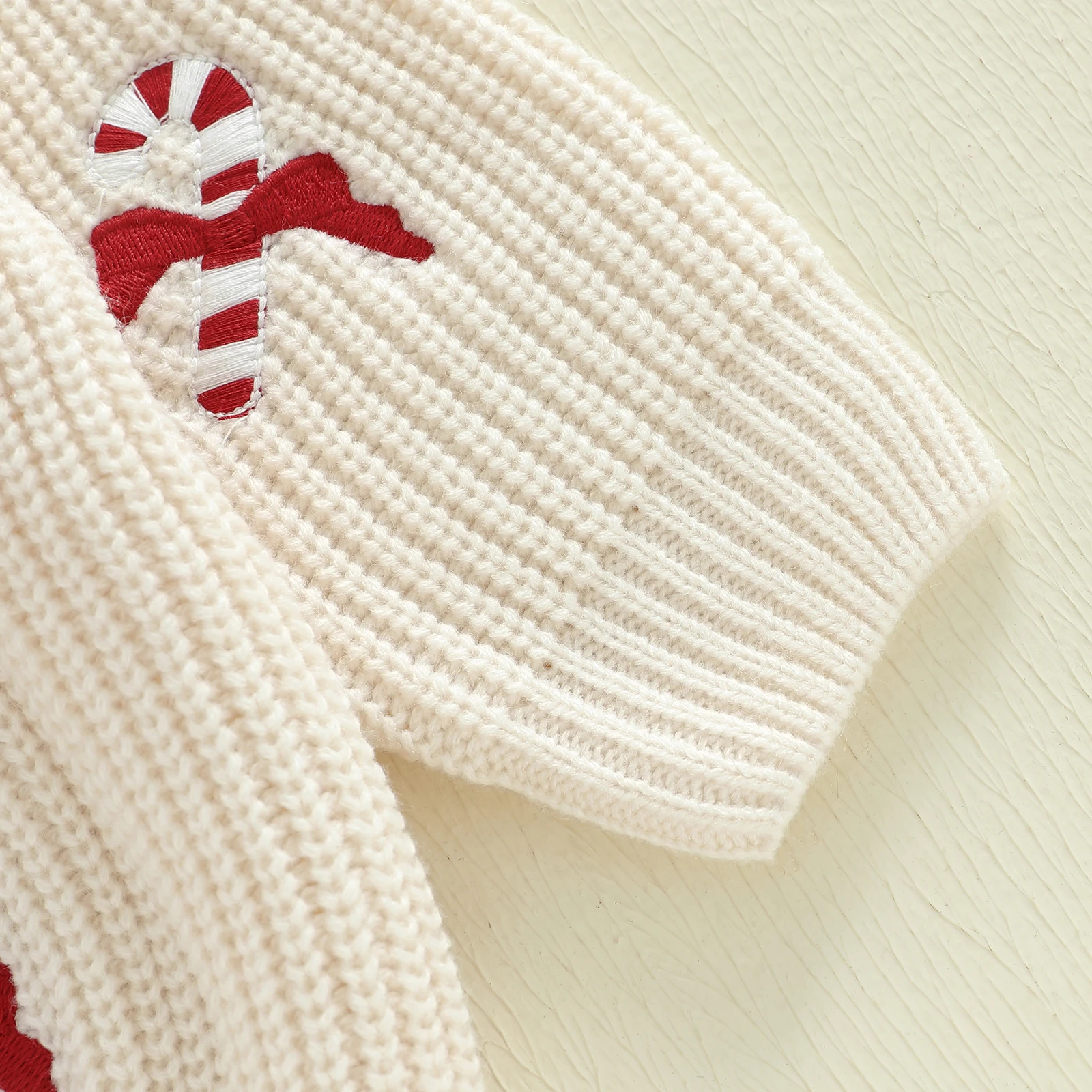 Tregren jersey navideño bebé de punto con bordado muñeco de jengibre - imagen 3